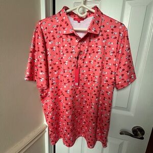 Redvanly Leone Golf Polo Floral Coral